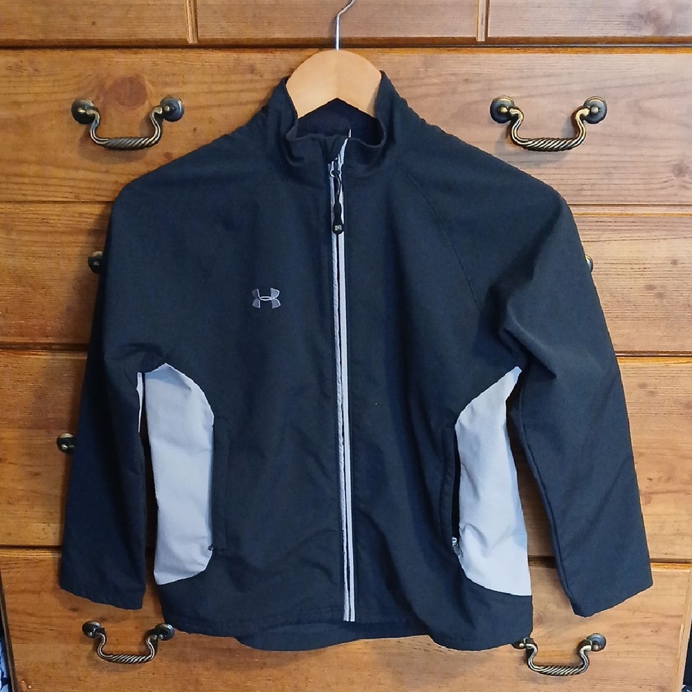 Under Armour Youth Boys Black and Gray Windbreaker / Size Youth Medium